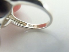 Sterling Silver 925 Heated Smoky Quartz Etruscan Style Chunky Ring Size 6