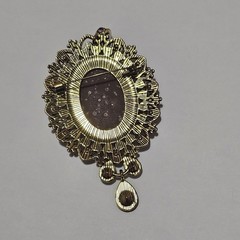 Beautiful Vintage Style Cameo Fashion Pendant Brooch Combo Huge 3.5 In Rhineston