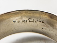 $450 NEPAL T SIELIE Cultured 9mm Pearl 14k Yellow Gold Sterling Silver Ring
