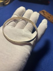 Vintage Sgnd Sterling Silver Mexico Stamped Bangle Bracelet SOLID 16.5Gram