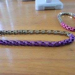 Vintage 80s Color Block Drape Bracelet Lot Pink Purple Yellow Silver Tone