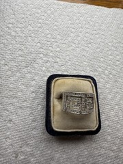 925 Sterling Silver Geometric Pattern Band Ring Sz 8.25 6 Grams