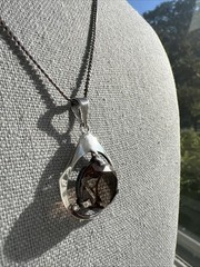 Vintage Sterling Silver & Smoky Quartz Necklace; Made in Israel; Beautiful!