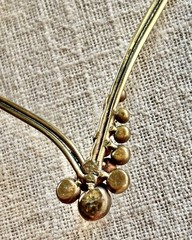 Vtg Brass Collar Necklace Modernist Brutalist V Shape Abstract Statement Solid