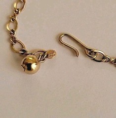 Wells Four Bead Gold Necklace 15″ 14K GF Mid Century Choker or Childs Adj J Hook
