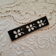 Handarbeit Perli Metall Germany Mid-Century Enamel Copper Flowers Brooch Pin