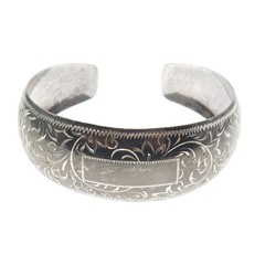 925 Sterling Silver Antique Engraved Adjustable Cuff Oxidized Bracelet 7″