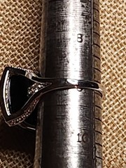 Vintage Sterling Silver And Black Faceted Stone