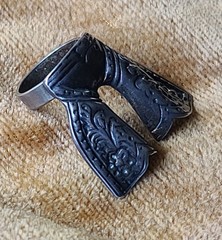 Vintage 1930’s Sterling Silver Cowboy Chaps Scarf Bandana Ring Americana