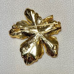 AUTHENTIC SWOBODA MAPLE LEAF BROOCH ~ CARNELIAN~ LOVELY!