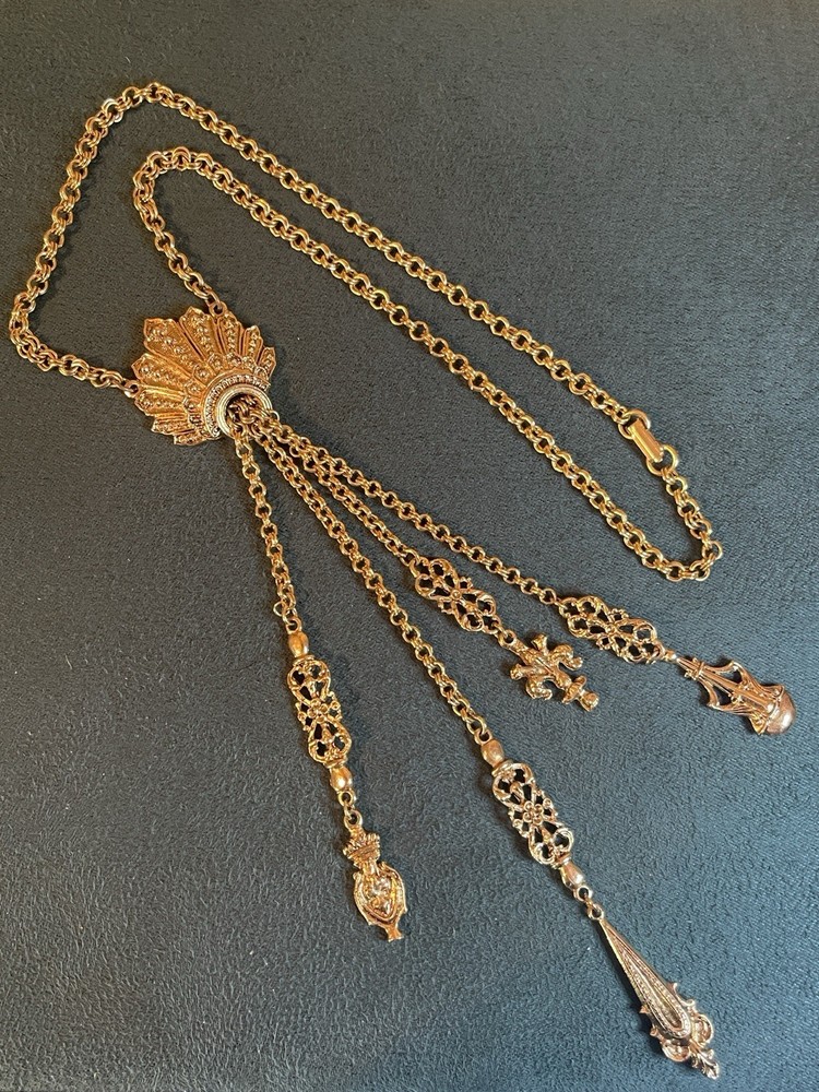 *RARE* ART Arthur Pepper Victorian Revival Tassel Pendant Necklace