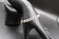 Vtg Sterling Silver Mariner or Anchor Link Bracelet 925 6.5″ Beautiful
