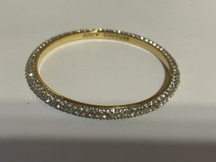 Juicy Couture Bracelet, Gold-Tone Pave Bangle Bracelet – Fashion Jewelry