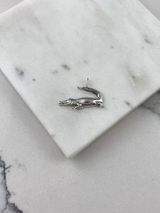 Vintage 925 Sterling Silver Crocodile Alligator Etched Pendant