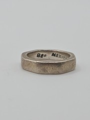 Vintage Sterling Silver 925 Mexico Octagonal Band Ring Size 6.5