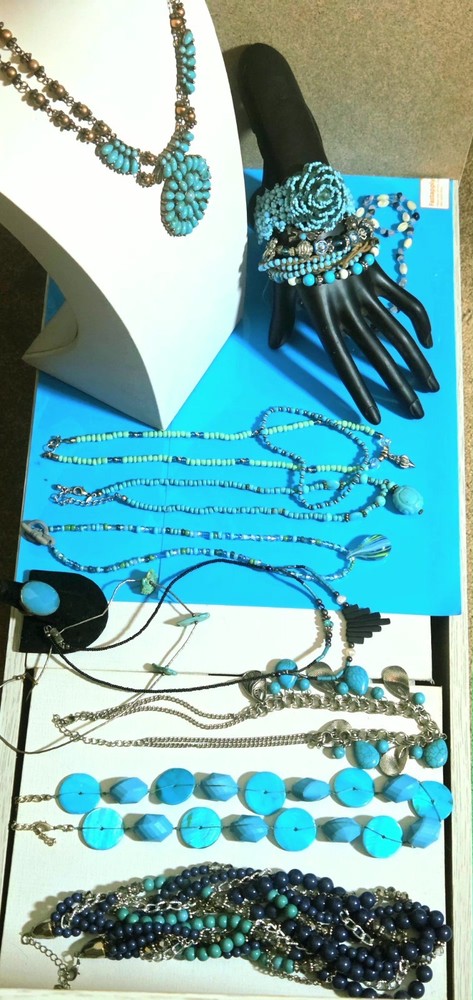 Antique Vintage Turquoise Sterling Silver Estate Mixed Unique Jewelry 18 Pieces