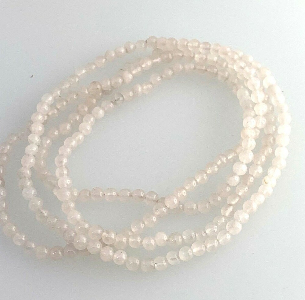 Pink Chalcedony Strand Beaded Necklace 32″in long