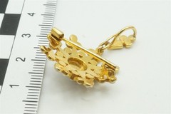 ANTIQUE ENGLISH VICTORIAN 15K GOLD PEARL SNOWFLAKE STAR BROOCH / PENDANT