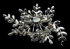 Vintage Rhinestone Floral Brooch Massive Pin Austria ? Costume Jewelry