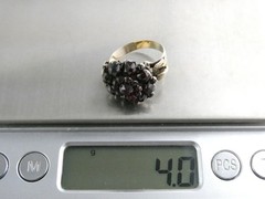 Antique Unmarked 14k Gold Rose Cut Garnet Ring Size 6.25 Weighs 4g 1 MISSING GEM
