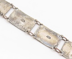 BMCO 925 Silver Vintage Antique Carved Landscape Bahamas Bracelet BT10096