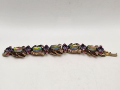 Vintage Juliana D&E Purple Watermelon Heliotrope 5 Link Bracelet Verified