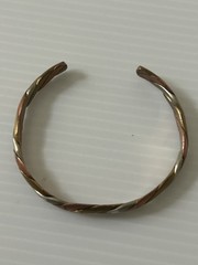 Vintage Copper, Brass, And Silver Bracelet Cuff Art Deco -#555