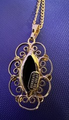 Vintage Sorrento 12k GF Marques Black Onyx Necklace Earring Set