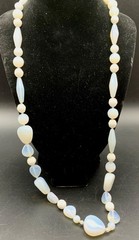 Fiery Opalite Opalescent Glass Beaded Necklace Glowers Vintage