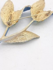 Beautiful Large ART Leaf Design Pin Hand Painted