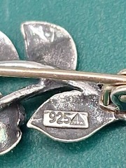 925 TEKA Theodore Klotz Double Rose Brooch Pin.
