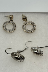 Silver Toned Earrings Very Elegant Estate Lot of 2