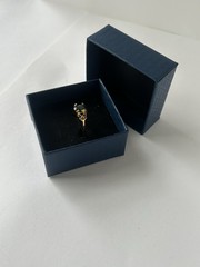 Vintage Green Cubic Zirconia Ring Gold Plated Womens Size 7.5