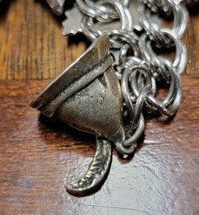 Vtg 925 JMS Sterling Silver Assorted 13 Charm Chain Bracelet 44.4 grms