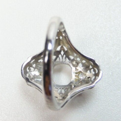 Antique Belais Filigree Engagement Mounting Hold 7MM-9.5MM 18KW Ring Size 5.25