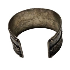 Antique Silver Tone Cuff Bracelet Intricate Filigree Design Fashion Jewelry