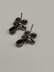 A Pair Of Vintage 925 Sterling Silver Dangle Earrings Black Rhinestones 2.9g