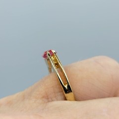 Vtg Sz 9 Ring Sm Pink Cubic Zirconia 18KGE Stackable Fashion Jewelry StySm3
