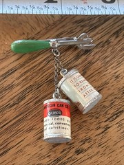 Vintage Vitamin Canned Goods Charm Can Opener Brooch Pin 1950s