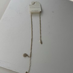Vntg Lauren Conrad Necklace Genuine Freshwater Pearl Gold Tone 32” Gemstones NOS
