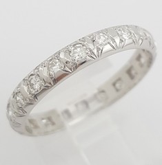 Art Deco Single Cut Diamond Platinum Eternity 0.63 ct Wedding Band Ring