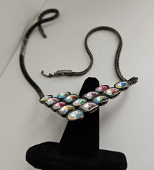 VINTAGE YSL YVES SAINT LAURENT AURORA BOREALIS V NECKLACE Great Condition!!