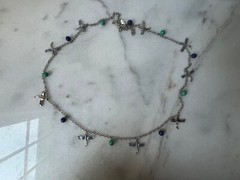 Silver dragon fly Signed MMA CM 19” Necklace