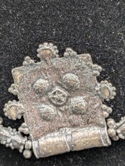 Vintage Boho Ethnic Revival Bib Necklace Silver Tone Cabochon Tribal State 15.5″