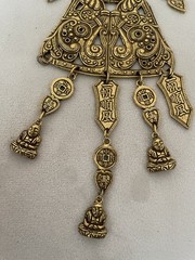 Vintage Large Accessocraft New York NYC Necklace Coro Heavy Brass Buddha 29 In.