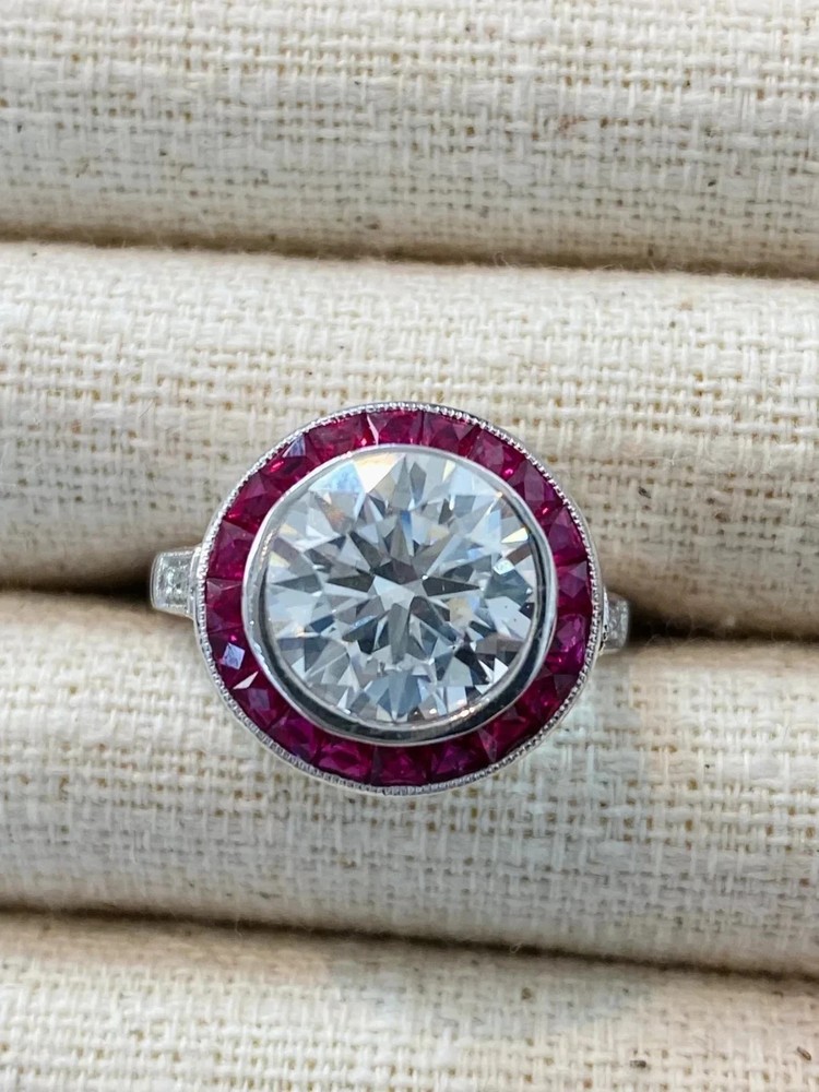 Art Deco Style 5.2Ct Lab Created Diamond Anniversary 14K White Gold Finish Ring