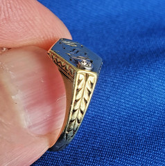RARE FIND! Antique Victorian Girls 14k Gold Baby’s Ring DIAMOND Floral SIZE 6.5