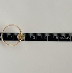 VINTAGE 10K YELLOW GOLD FILIGREE RING WITH GREEN GEMSTONE LADIES SIZE 6.75 VG