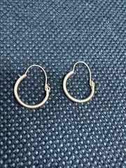 Vintage Stamped Solid 14kt Gold Hoop Earrings 0.37g New Old Stock!