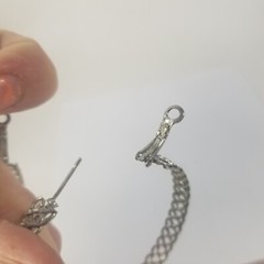 Silver Tone Filigree Cuff Hoop Earrings Pierced Large